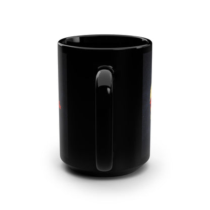 To Live is Christ and to Die is Gain | Phil 1:21 | Retro Texture | Glowing Letters and Cross with Skull | Orthodox Christian Black Mug