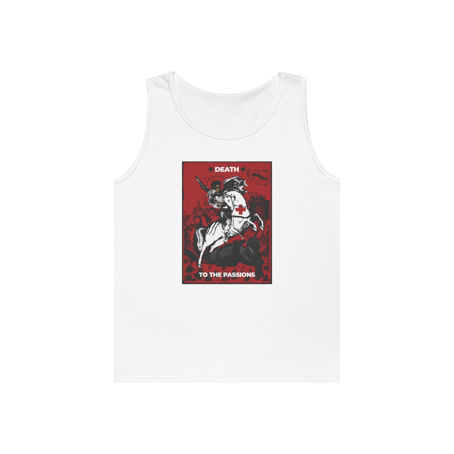 St George Slaying the Dragon | Death to the Passions | Unseen Warfare | Ascetic Orthodox Christianity | Heavyweight Cotton Unisex T-Shirt