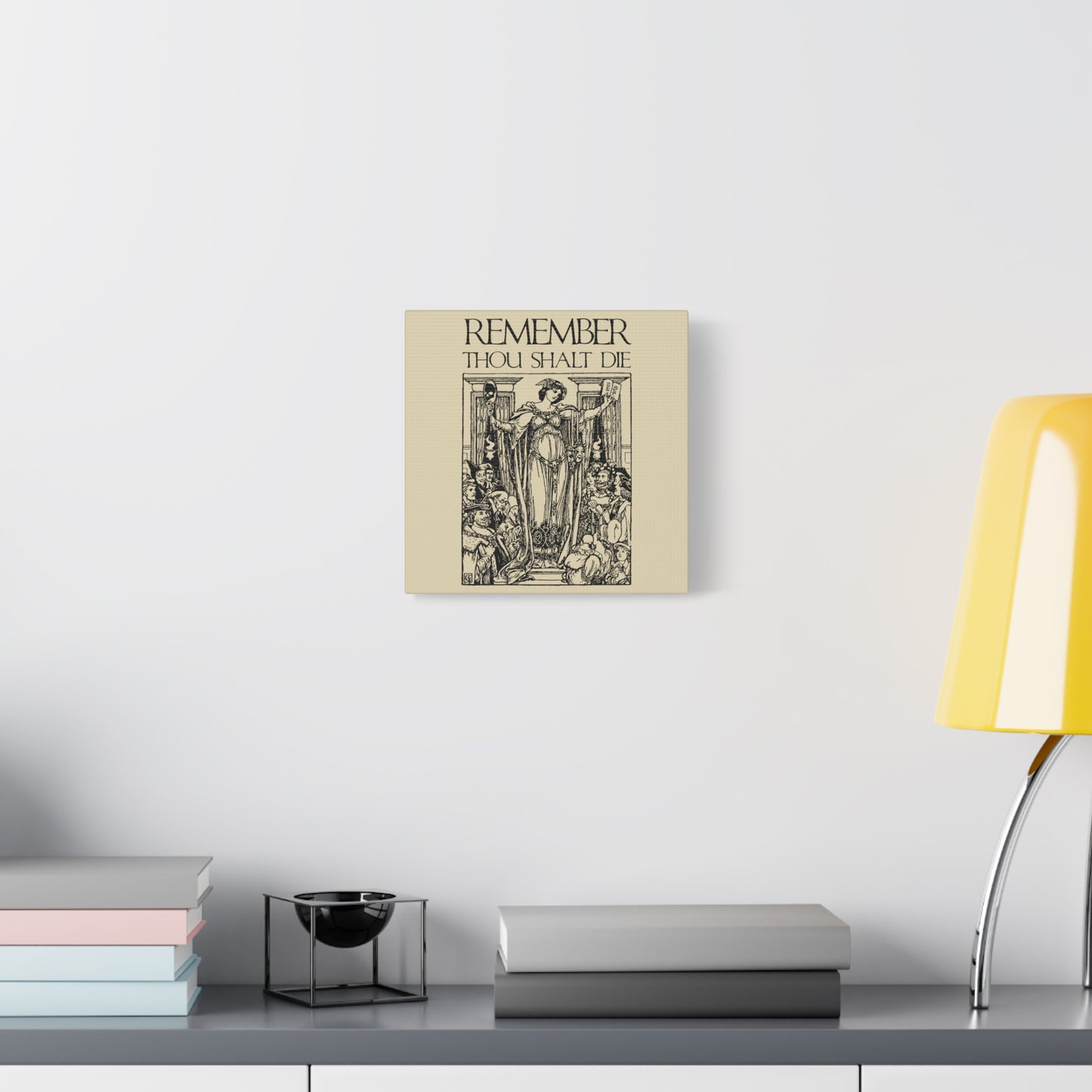 Remember You Will Die Shakespearean Design | Memento Mori | Classic Woodcut Illustration Aesthetic | Christian Wall Art