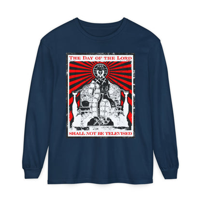 The Day of the Lord Shall Not Be Televised | Jesus Christ Enthroned Iconographic | Second Coming | Revelation | Orthodox Christian Long Sleeve Shirt