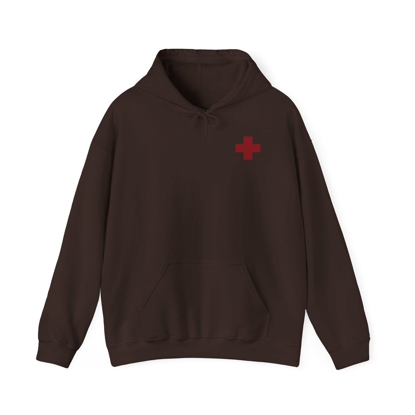 St George Slaying the Dragon | Cross on Front Left Breast | Death to the Passions | Ascetic Orthodox Christianity | Double-Sided Unisex Hoodie