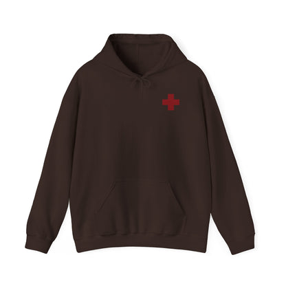 St George Slaying the Dragon | Cross on Front Left Breast | Death to the Passions | Ascetic Orthodox Christianity | Double-Sided Unisex Hoodie