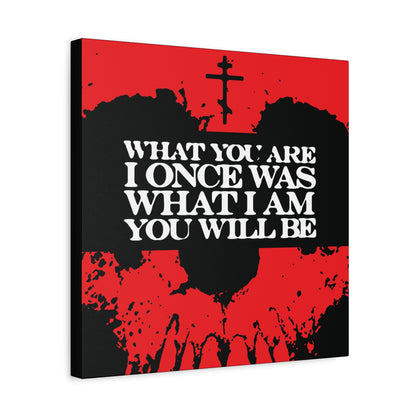 What You Are, I Once Was. What I Am, You Will Be | Memento Mori | Red Skull Remembrance of Death | Orthodox Christian Canvas Art