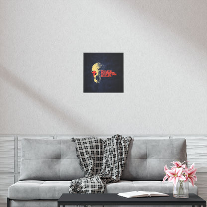 To Live is Christ and to Die is Gain | Phil 1:21 | Retro Texture | Glowing Letters and Cross with Skull | Orthodox Christian Art Poster