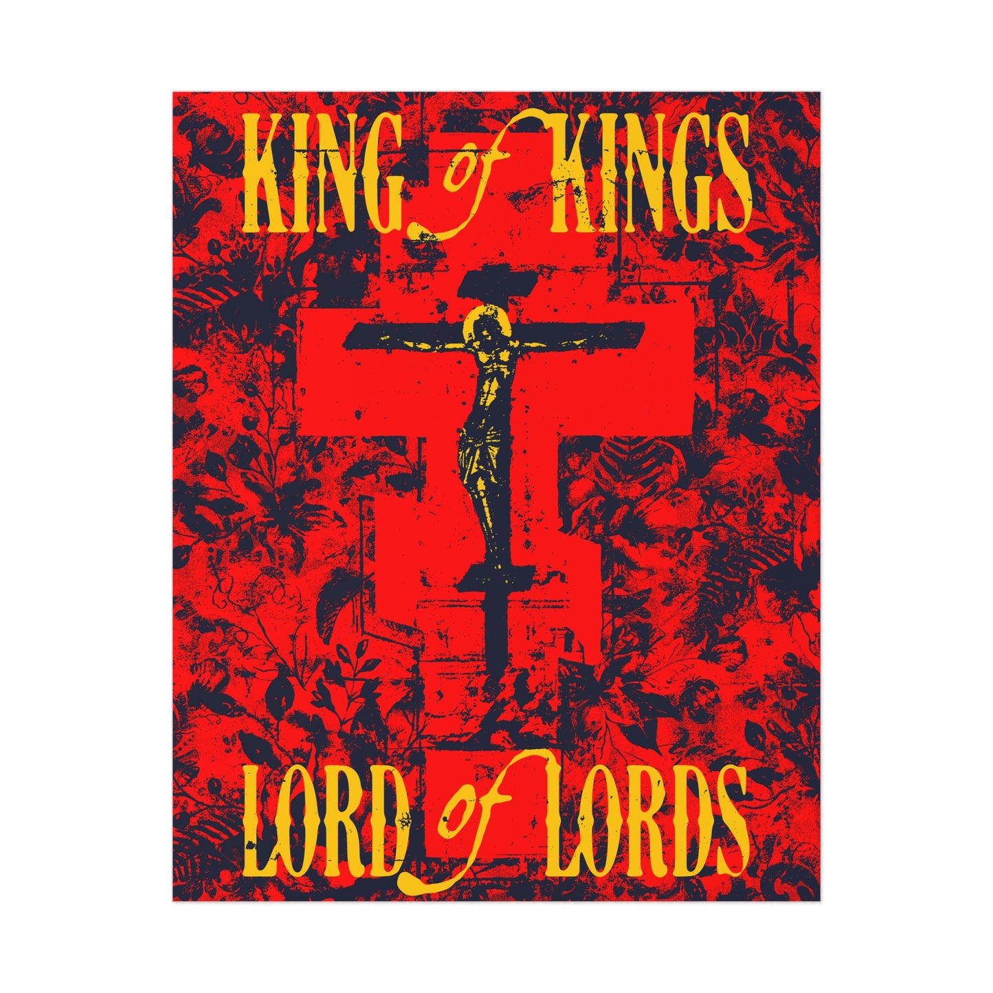 King of Kings, Lord of Lords (Jesus Christ Crucifix IconoGraphic) No. 2 | Orthodox Christian Art Poster