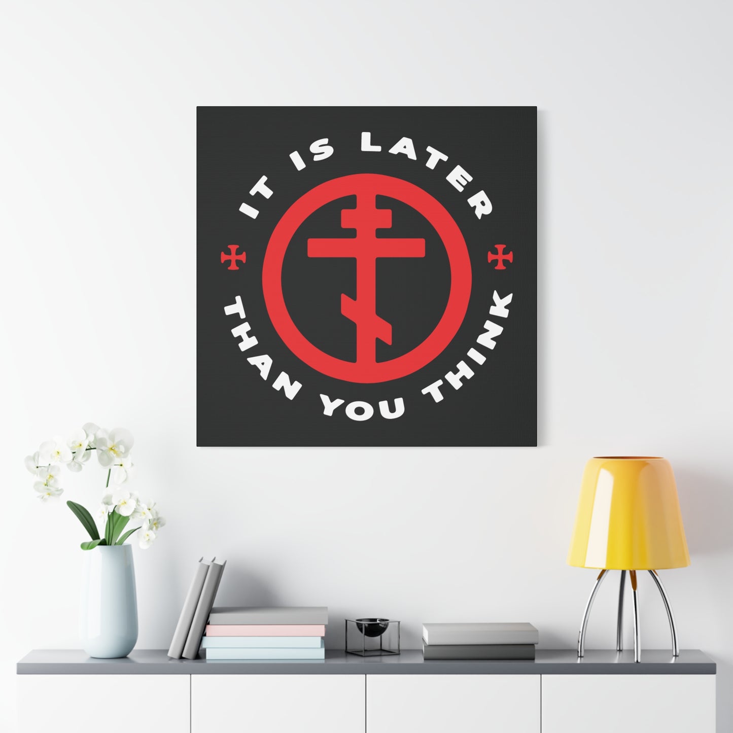 It Is Later Than You Think | Fr Seraphim Rose | American Saint | Memento Mori | Apocalypse | Orthodox Cross in Circle | Christian Wall Art