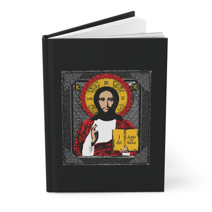 Christ Pantocrator IconoGraphic No. 1 (Alpha and Omega) | Orthodox Christian Accessory | Hardcover Journal