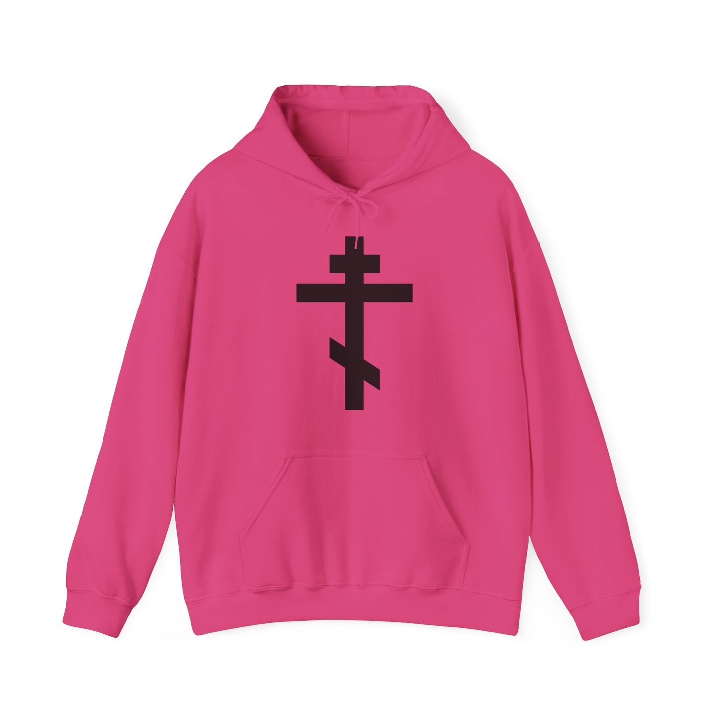 Black Orthodox Cross | May I Never Boast Except in the Cross of Our Lord Jesus Christ (Gal 6:14) | Orthodox Christian Hoodie