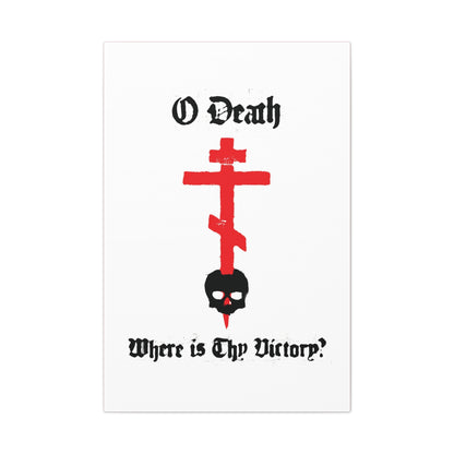 O Death Where is Thy Victory? 1 Cor 15:55 | Cross Stabbing Skull | Spraypaint Aesthetic | Orthodox Christian Canvas Art