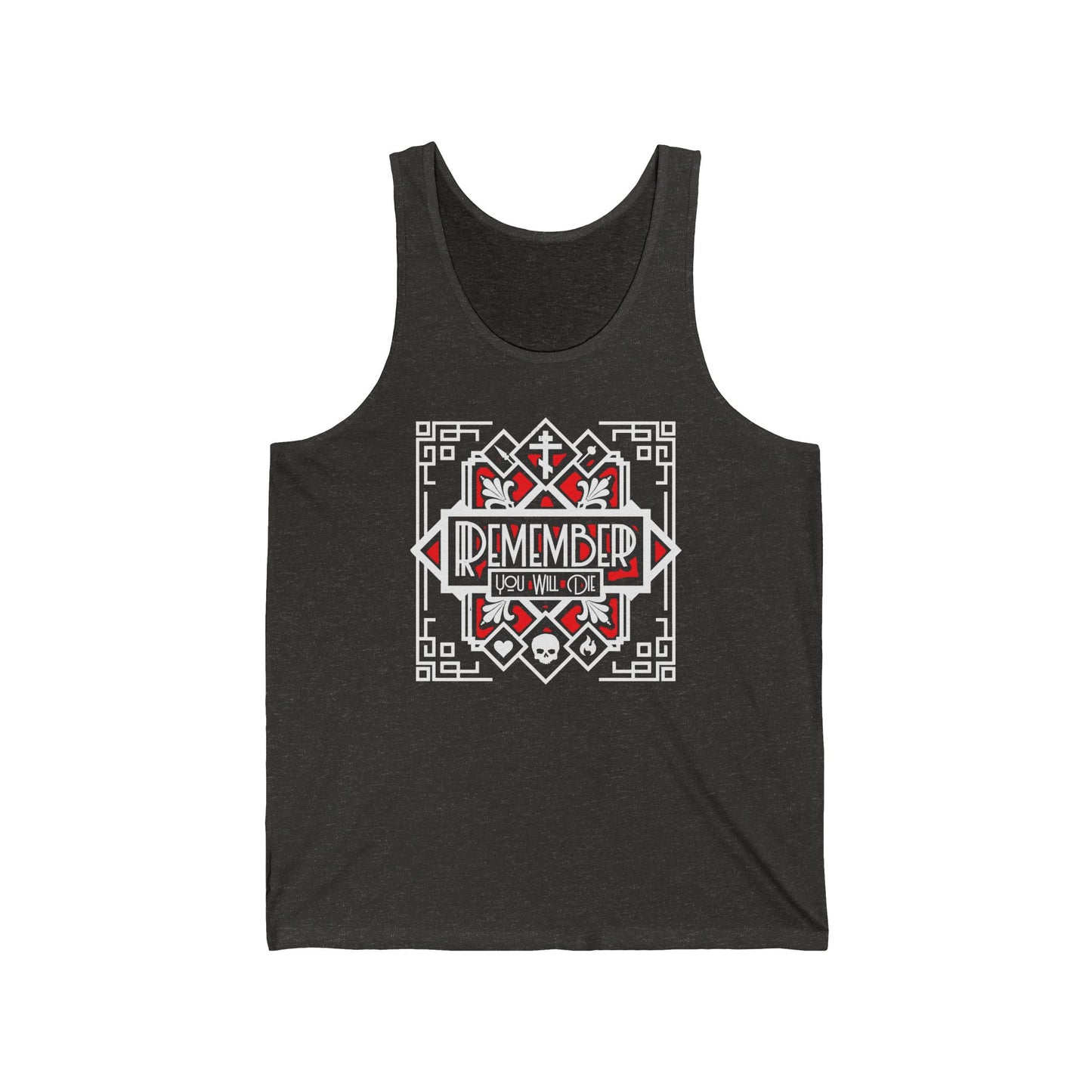 Remember You Will Die: Art Deco Design No.3 | Orthodox Christian Jersey Tank Top / Sleeveless Shirt