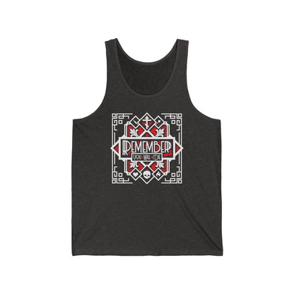 Remember You Will Die: Art Deco Design No.3 | Orthodox Christian Jersey Tank Top / Sleeveless Shirt