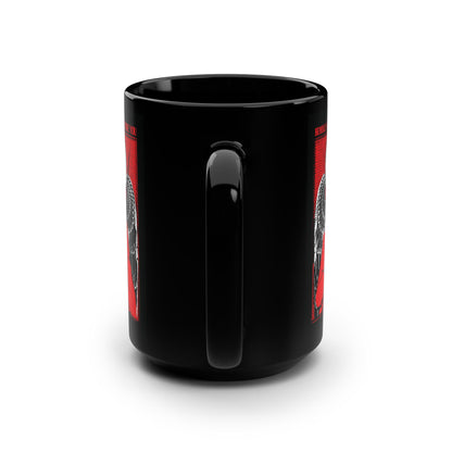 Behold I Send an Angel Before You (Ex 23:20) | Guardian Angel With Cross & Sword IconoGraphic | Orthodox Christian Black Mug