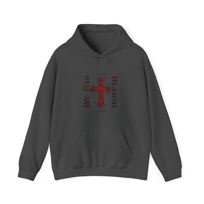 Washed/Covered By His Blood (1 John 1:7) | ICXC NIKA Ornate Red Orthodox Cross | Orthodox Christian Hoodie / Hooded Sweatshirt