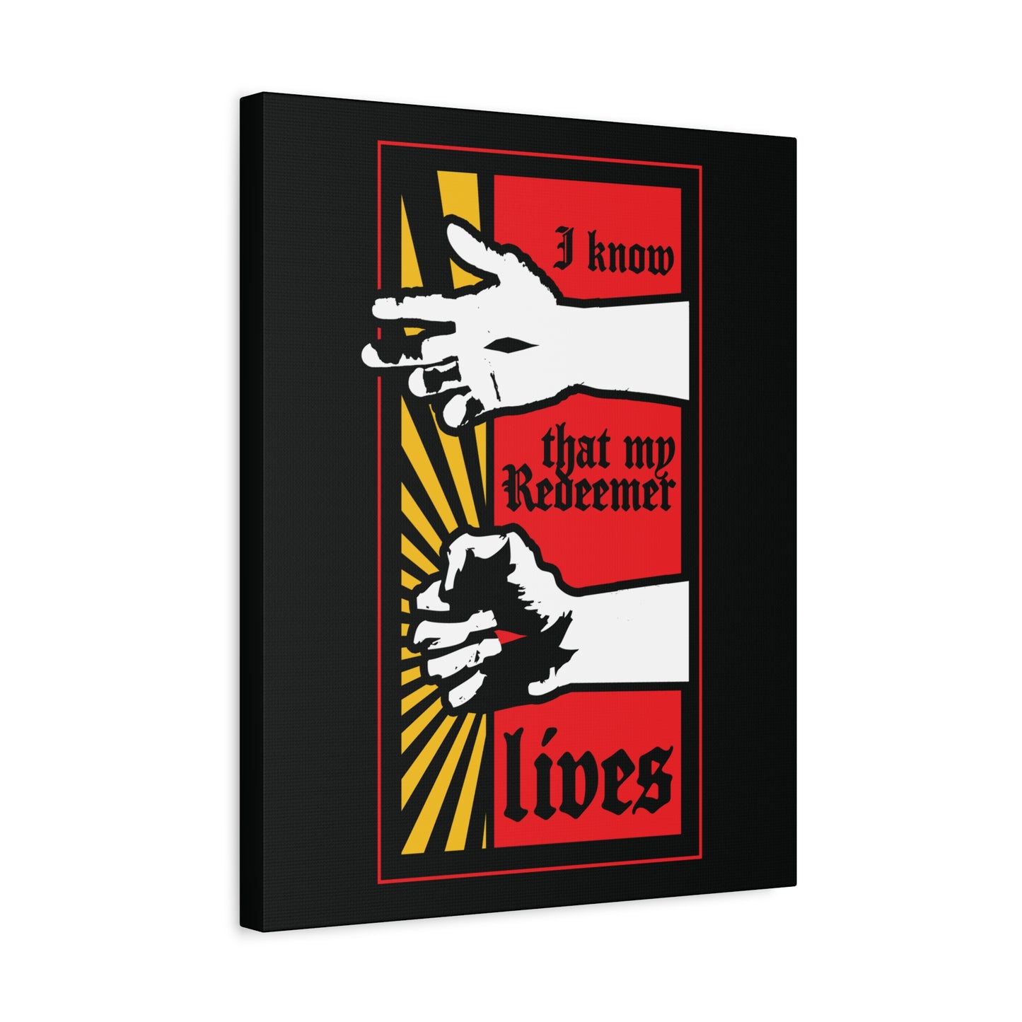 I Know That My Redeemer Lives (Job 19:25) | Comic Book Style Design | Resurrected Jesus Fist with Divine Power | Orthodox Christian Wall Art