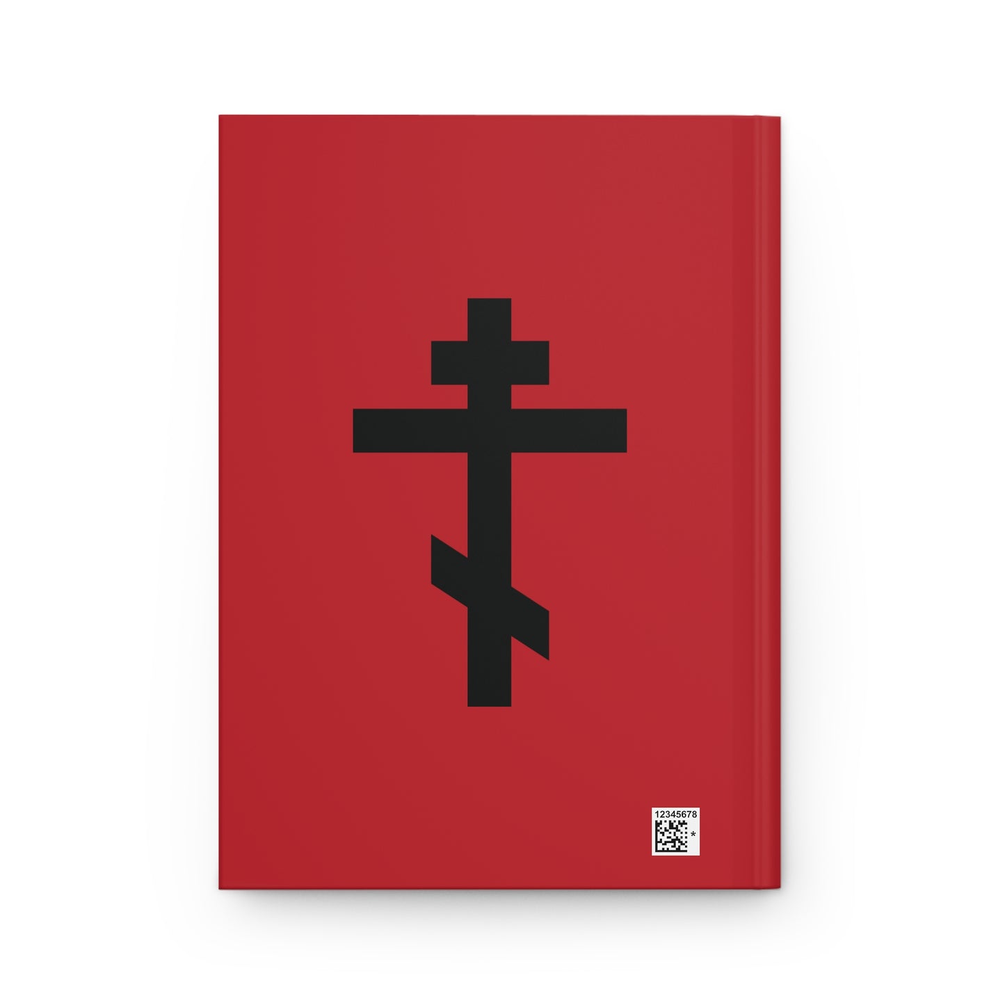 Black Orthodox Cross Red Background | O Christ our God, of Thine own Will Thou didst accept Crucifixion | Orthodox Hardcover Journal