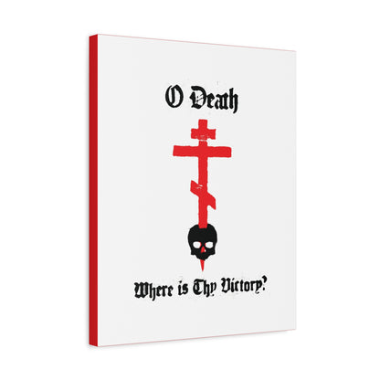 O Death Where is Thy Victory? 1 Cor 15:55 | Cross Stabbing Skull | Spraypaint Aesthetic | Orthodox Christian Canvas Art