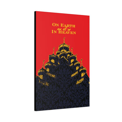 The Church: On Earth As It Is In Heaven | Lord's Prayer | Ancient Russian Wooden Church Design | Orthodox Christian Canvas Art