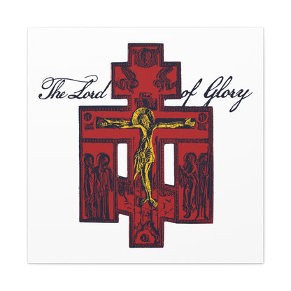The Lord of Glory | Russian Golgotha Crucifix IconoGraphic (White BG) | 1 Corinthians 2:8 | Orthodox Christian Canvas Art