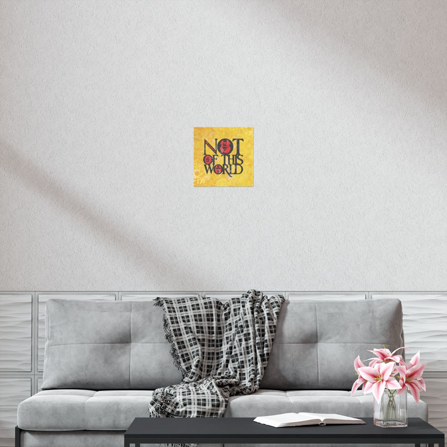 My Kingdom is Not of This World (John 18:36) | Bold Red, Yellow & Black Textured Design with Icon Motifs | Orthodox Christian Art Poster