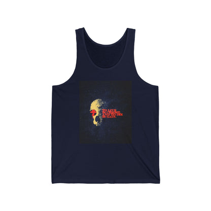 To Live is Christ and to Die is Gain | Phil 1:21 | Retro Texture | Glowing Letters and Cross with Skull | Orthodox Christian Jersey Tank Top