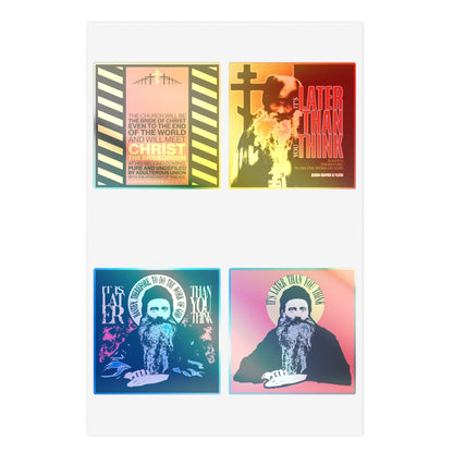 Fr Seraphim Rose 4x4 Sticker Sheet No. 1 | It's Later Than You Think | Modern Saint Graphic Decor | Apocalyptic | Orthodox Christian Stickers