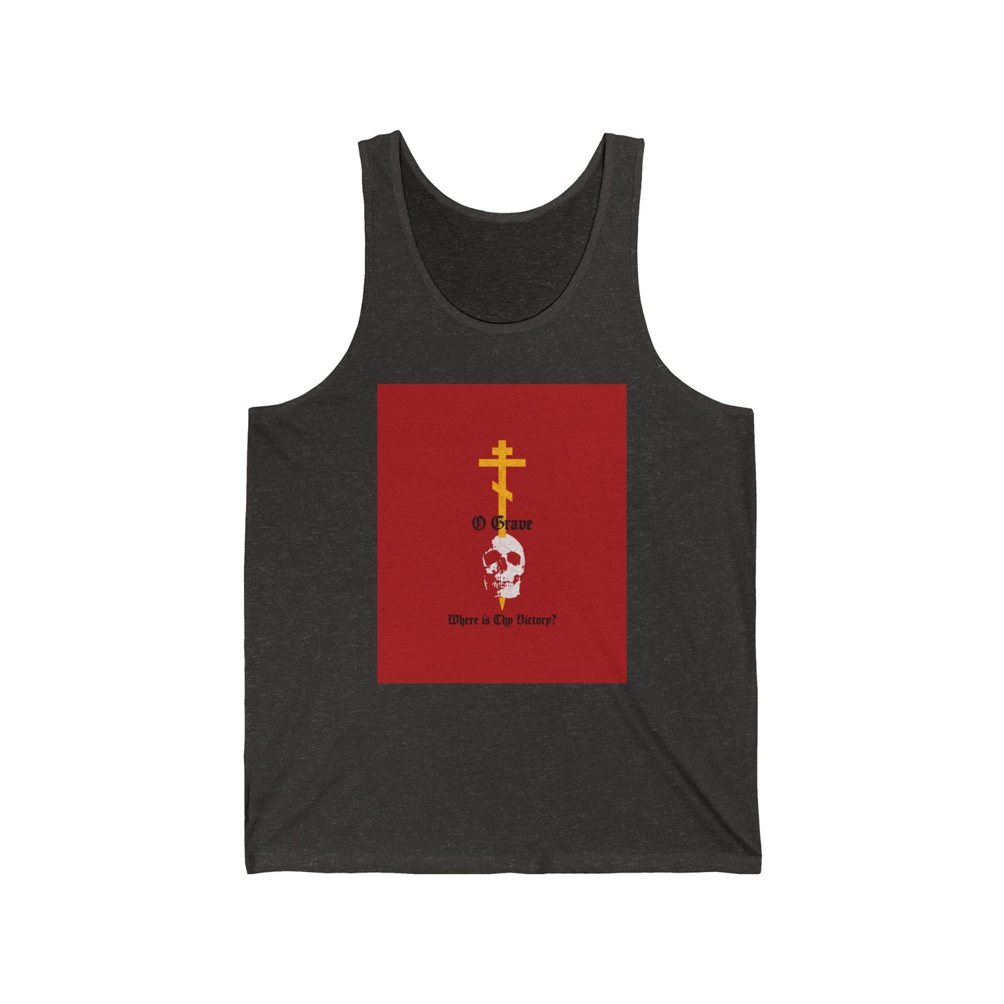 O Grave, Where Is Thy Victory? No. 1 (1 Cor 15:55) | Orthodox Christian Jersey Tank Top / Sleeveless Shirt