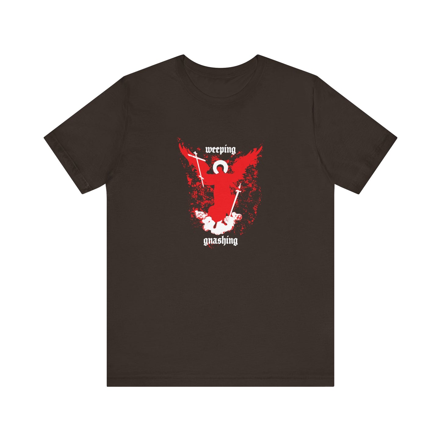 Weeping and Gnashing (Matthew 13:41) | Red Avenging Angel IconoGraphic | Orthodox Christian Lightweight Cotton Unisex Tee
