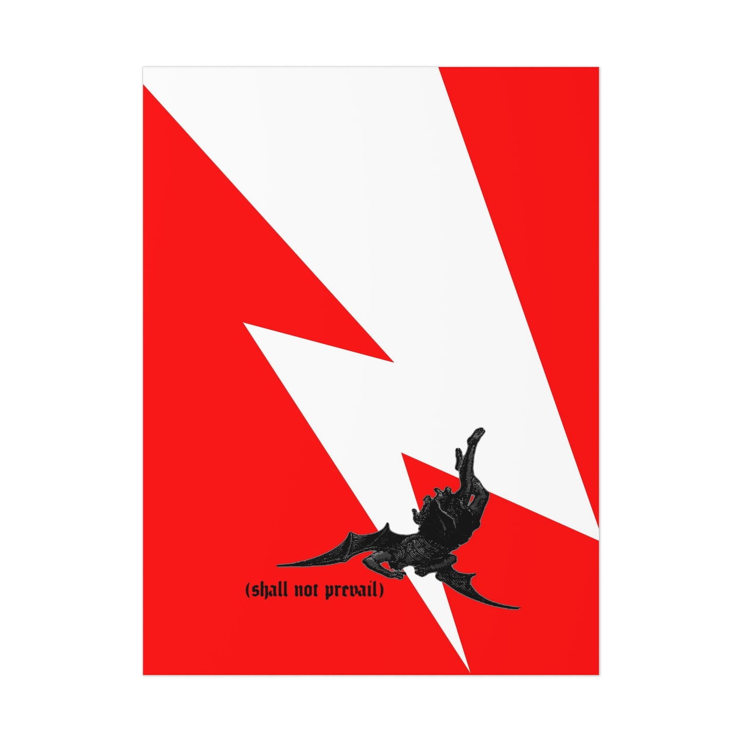 Shall Not Prevail | Satan Fell from Heaven Like Lightning (Luke 10:18) | Minimalist Design | Orthodox Christian Art Poster