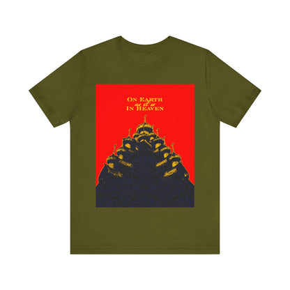 The Church: On Earth As It Is In Heaven | Lord's Prayer | Ancient Russian Wooden Church Design | Orthodox Christian Cotton T-Shirt