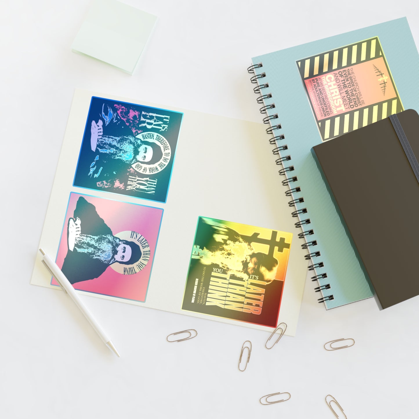 Fr Seraphim Rose 4x4 Sticker Sheet No. 1 | It's Later Than You Think | Modern Saint Graphic Decor | Apocalyptic | Orthodox Christian Stickers