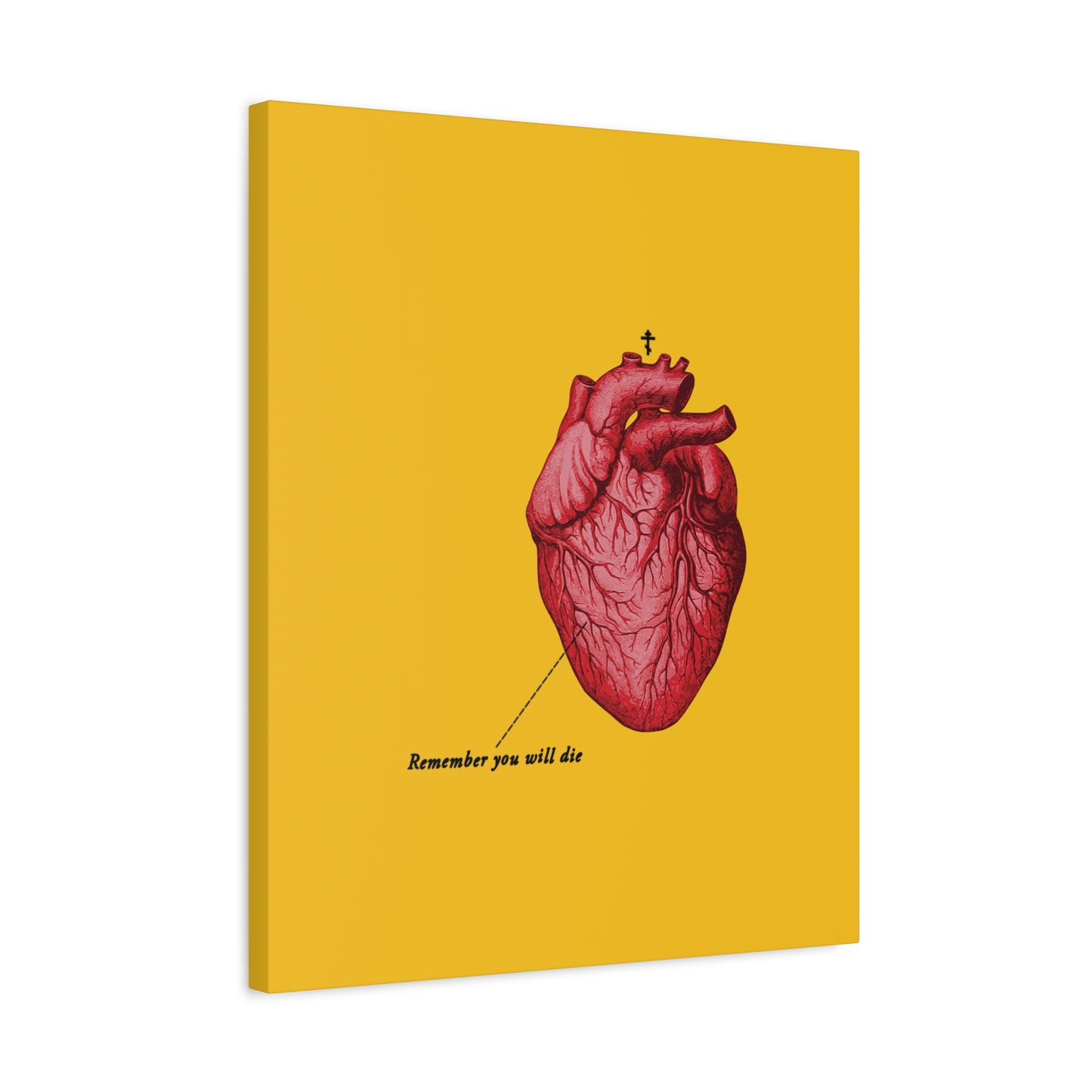 Remember You Will Die Retro Medical Textbook Heart Design | Orthodox Christian Canvas Art