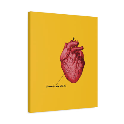 Remember You Will Die Retro Medical Textbook Heart Design | Orthodox Christian Canvas Art