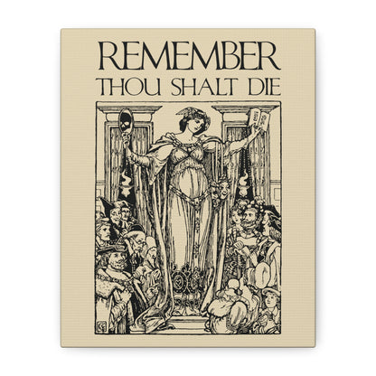 Remember You Will Die Shakespearean Design | Memento Mori | Classic Woodcut Illustration Aesthetic | Christian Wall Art