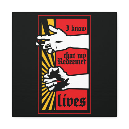 I Know That My Redeemer Lives (Job 19:25) | Comic Book Style Design | Resurrected Jesus Fist with Divine Power | Orthodox Christian Wall Art