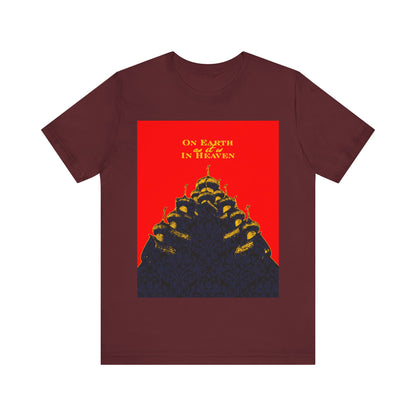 The Church: On Earth As It Is In Heaven | Lord's Prayer | Ancient Russian Wooden Church Design | Orthodox Christian Cotton T-Shirt