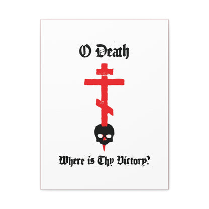 O Death Where is Thy Victory? 1 Cor 15:55 | Cross Stabbing Skull | Spraypaint Aesthetic | Orthodox Christian Canvas Art