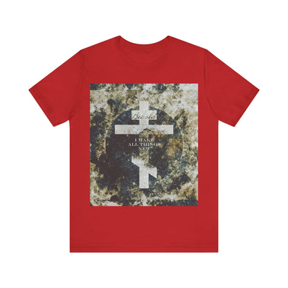 Behold, I Make All Things New | Revelation 21:5 | Cosmic Textured Orthodox Cross | Parousia | Orthodox Christian T-Shirt