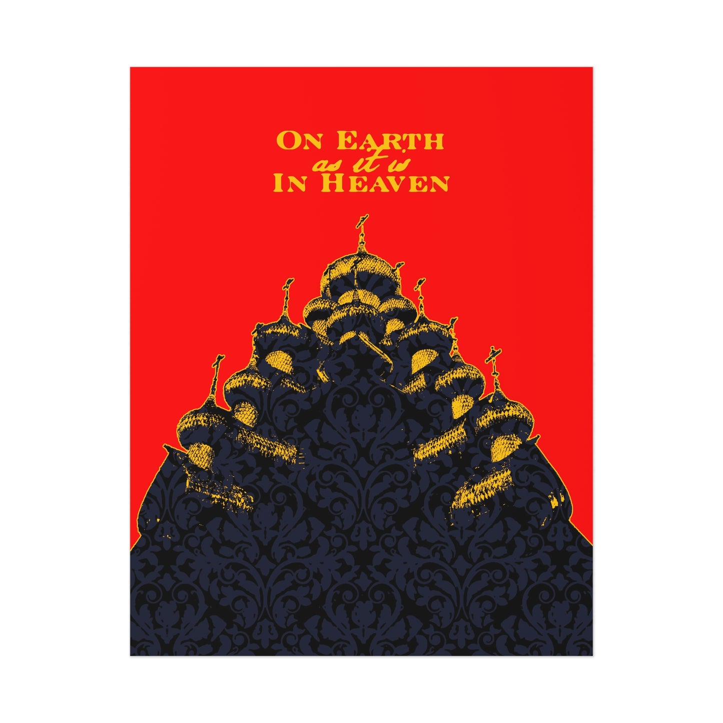 The Church: On Earth As It Is In Heaven | Lord's Prayer | Ancient Russian Wooden Church Design | Orthodox Christian Art Poster