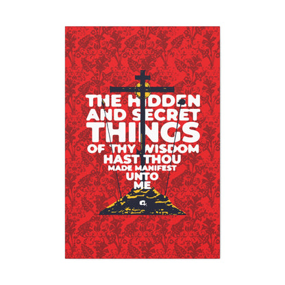 The Hidden and Secret Things of Thy Wisdom (Psalm 50/51) | Golgotha Cross | Skull of Adam | Orthodox Christian Canvas Art