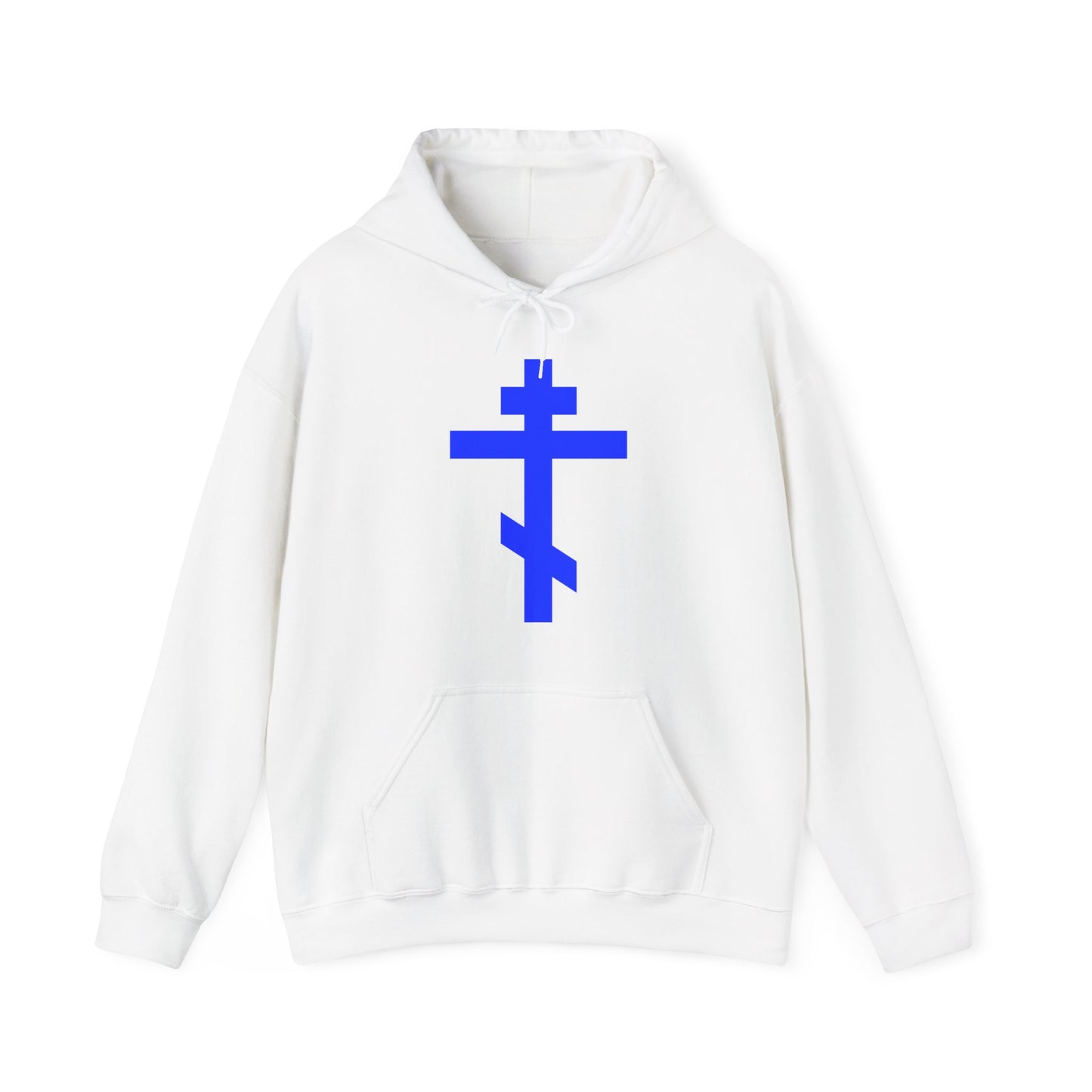 Royal Blue Orthodox Tribar Cross | Preserve Thy People By Thy Cross, O Lord | Christ is King | Christian Streetwear Hoodie