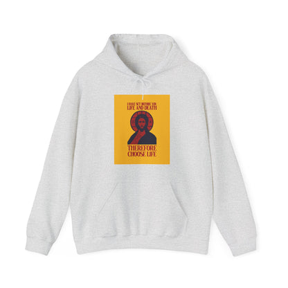 I Have Set Before You Life and Death (Deut. 30:11-20) Yellow Design No. 1 | Orthodox Christian Hoodie