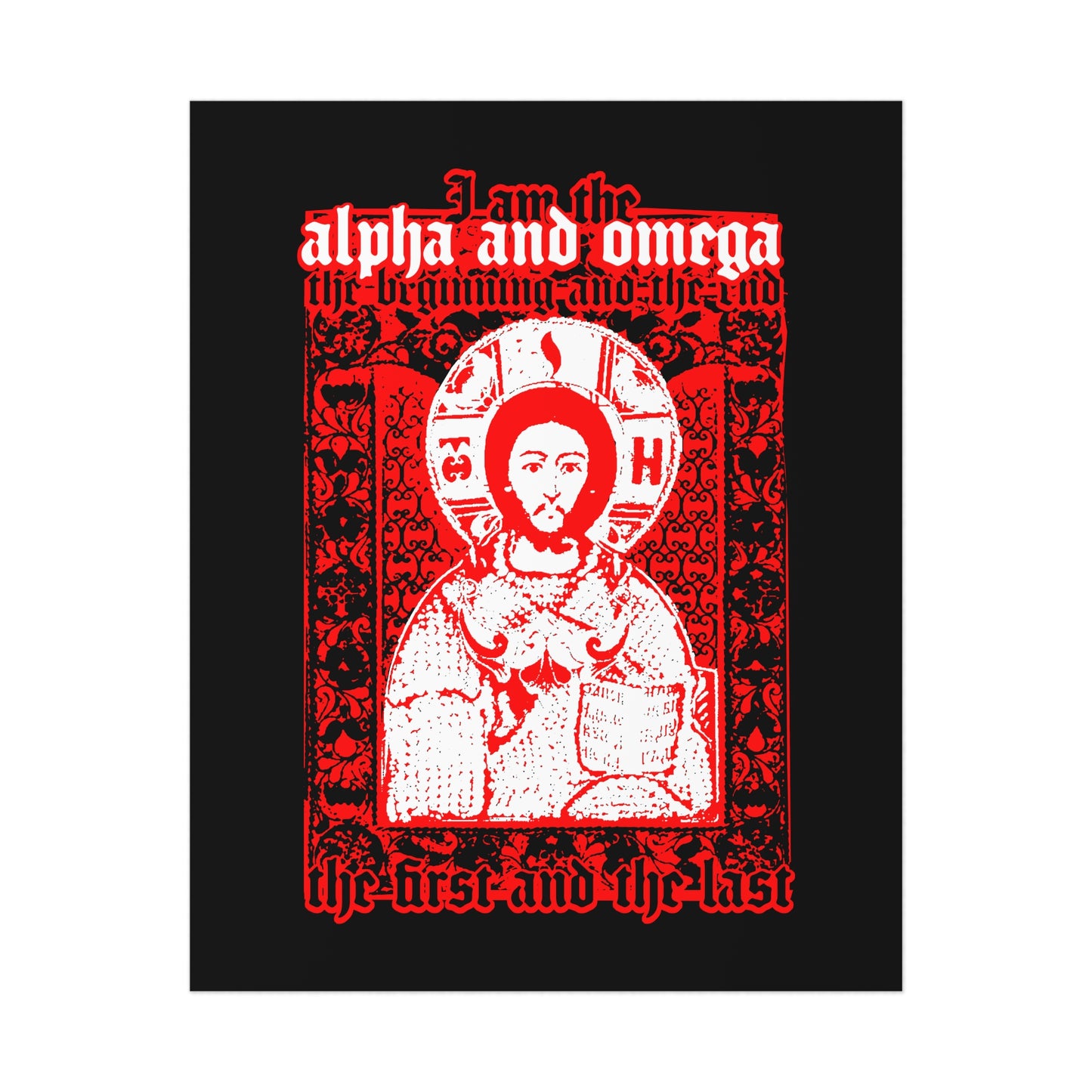 Christ Pantocrator IconoGraphik No. 2 (Alpha and Omega) | Orthodox Christian Art Poster