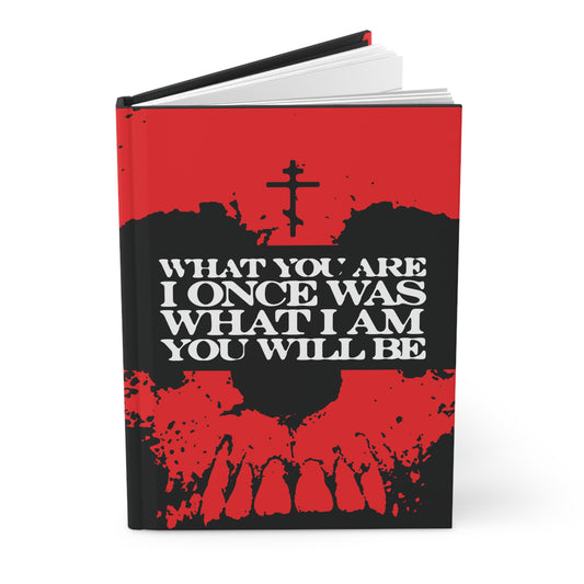 What You Are, I Once Was. What I Am, You Will Be | Memento Mori | Red Skull Remembrance of Death | Orthodox Christian Hardcover Journal