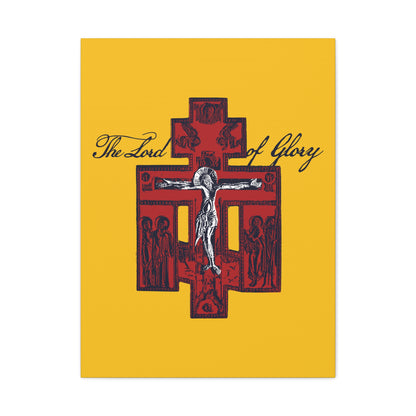 The Lord of Glory | Russian Golgotha Crucifix IconoGraphic (Gold BG) | 1 Corinthians 2:8 | Orthodox Christian Canvas Art