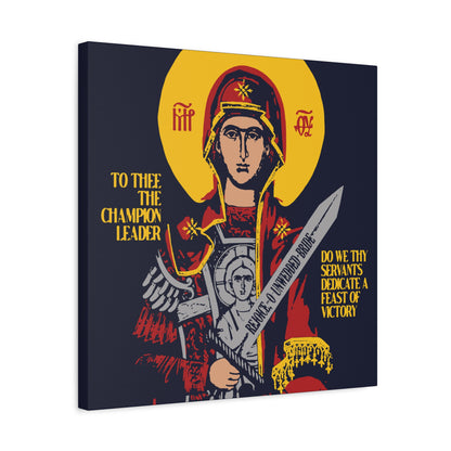 To Thee the Champion Leader | Mother of God | Theotokos with Sword IconoGraphic | Orthodox Christian Canvas Art