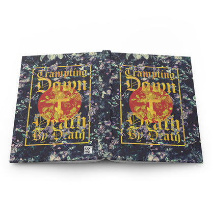 Trampling Down Death By Death | Paschal Floral Design with Gothic Script and Three-Bar Cross | Orthodox Christian Hardcover Journal