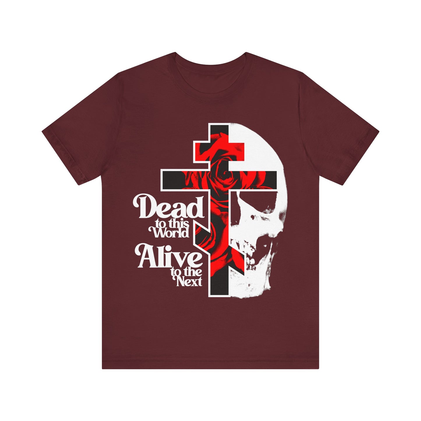 Dead to this World Alive to the Next | Goth Aesthetic Flower Cross & Skull | Bestselling Orthodox Christian T-Shirt