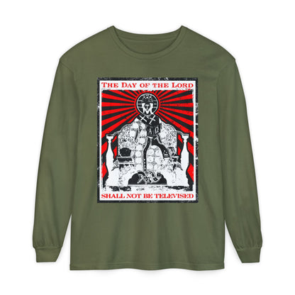 The Day of the Lord Shall Not Be Televised | Jesus Christ Enthroned Iconographic | Second Coming | Revelation | Orthodox Christian Long Sleeve Shirt
