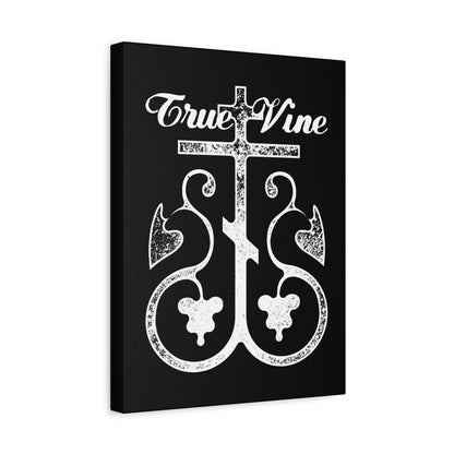 I Am the True Vine (John 15, Ezekiel 15) | Orthodox Cross with Grape Vine | Photocopy Effect | Orthodox Christian Canvas Wall Art