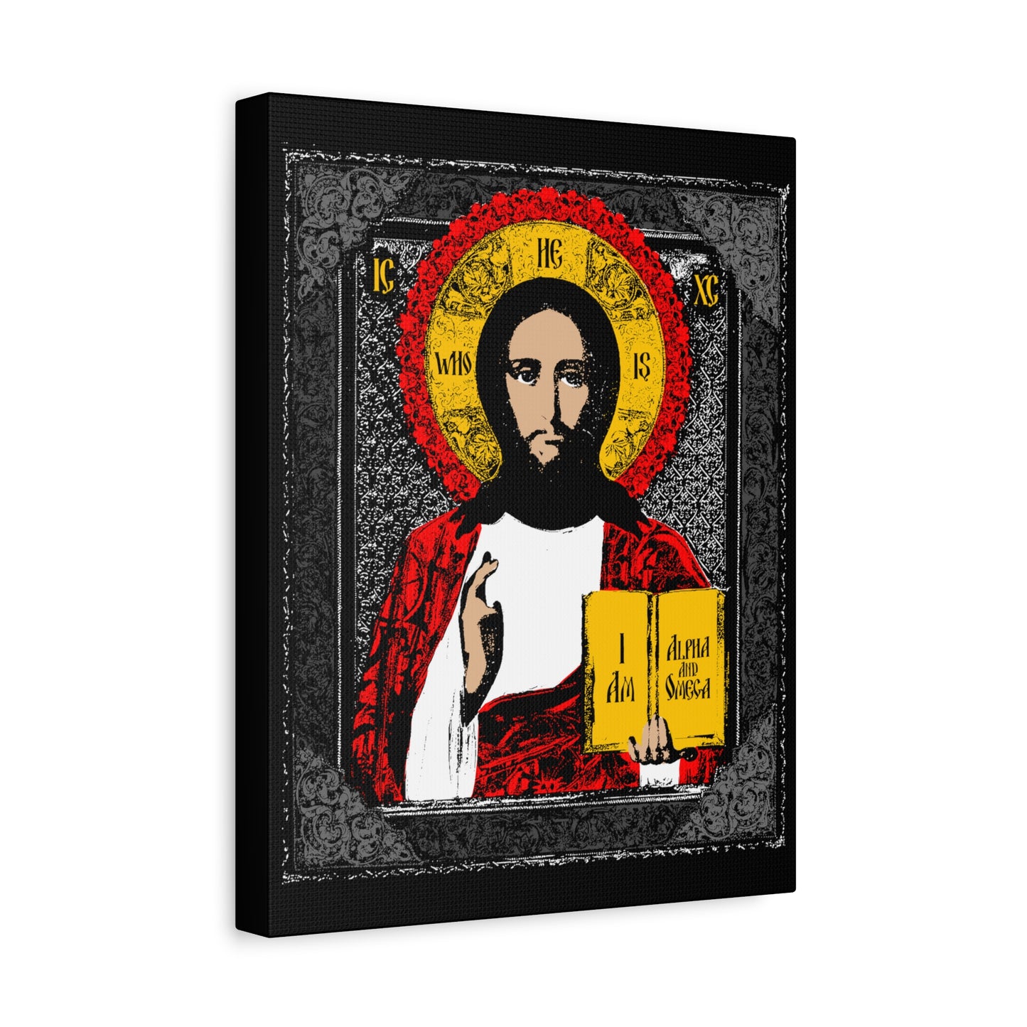 Christ Pantocrator IconoGraphic No. 1 (Alpha and Omega) | Orthodox Christian Canvas Art